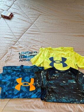 Under Armour Kids Short Sleeve Tee Pack - Neon Yellow, Blue, Gray, Black
